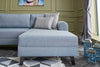Ecksofa Schlaffunktion mit Chaiselongue Links, 4-Sitzer, aus Stoff, Belen Blau (2)