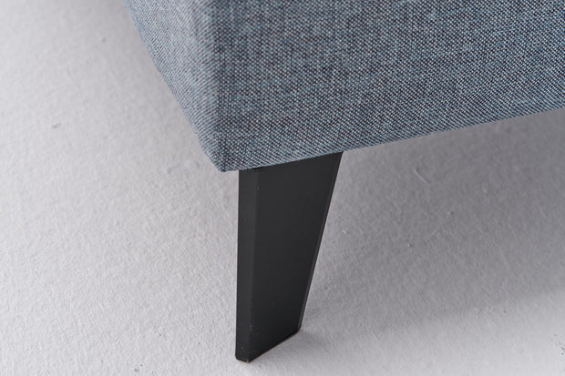 Ecksofa Schlaffunktion mit Chaiselongue Links, 4-Sitzer, aus Stoff, Belen Blau (4)