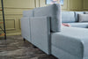 Ecksofa Schlaffunktion mit Chaiselongue Links, 4-Sitzer, aus Stoff, Efsun Blau (4)