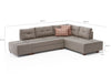 Ecksofa Schlaffunktion mit Chaiselongue Rechts, 3-Sitzer, aus Stoff, Manama Creme (6)