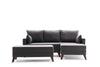Ecksofa Schlaffunktion mit Chaiselongue Rechts, 4-Sitzer, aus Stoff, Bella Mini Anthrazit (5)