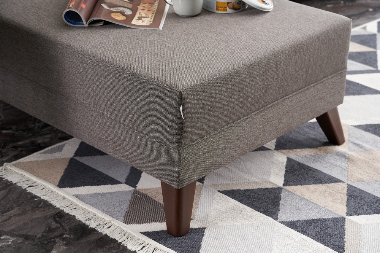 Ecksofa mit Chaiselongue Links, 3-Sitzer, aus Stoff, Bella Braun (2)