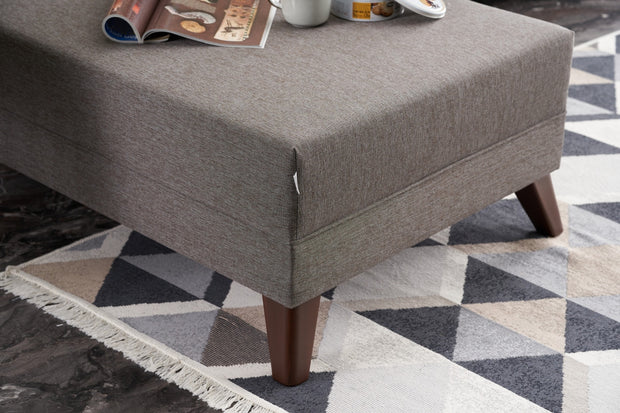 Ecksofa mit Chaiselongue Links, 3-Sitzer, aus Stoff, Bella Braun (2)