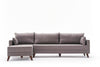 Ecksofa mit Chaiselongue Links, 3-Sitzer, aus Stoff, Bella Braun (4)