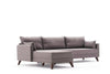 Ecksofa mit Chaiselongue Links, 3-Sitzer, aus Stoff, Bella Braun (5)