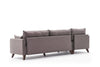 Ecksofa mit Chaiselongue Links, 3-Sitzer, aus Stoff, Bella Braun (6)