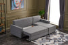 Ecksofa Schlaffunktion mit Chaiselongue Rechts, 3-Sitzer, aus Stoff, Ece Grau (3)