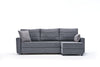 Ecksofa Schlaffunktion mit Chaiselongue Rechts, 3-Sitzer, aus Stoff, Ece Grau (4)