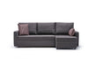 Ecksofa Schlaffunktion mit Chaiselongue Rechts, 3-Sitzer, aus Stoff, Ece Braun (4)