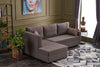 Ecksofa Schlaffunktion mit Chaiselongue Links, 3-Sitzer, aus Stoff, Ece Braun (1)