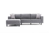 Ecksofa mit Chaiselongue Links, 3-Sitzer, aus Stoff, Kale Grau (4)