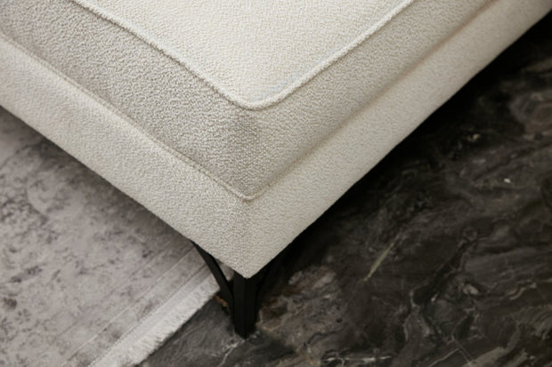 Ecksofa mit Chaiselongue Links, 3-Sitzer, aus Stoff, Berlin Creme (5)