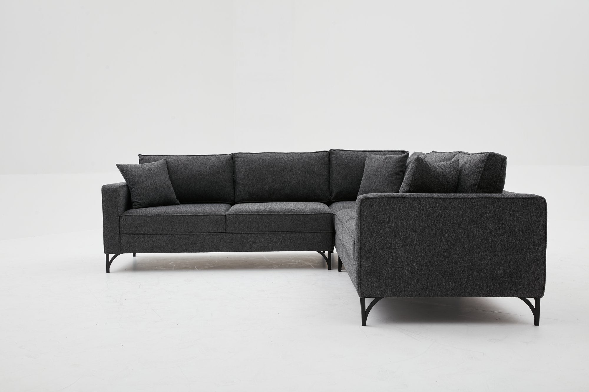 Ecksofa Symmetrisch, 4-Sitzer, aus Stoff, Berlin Anthrazit (2)