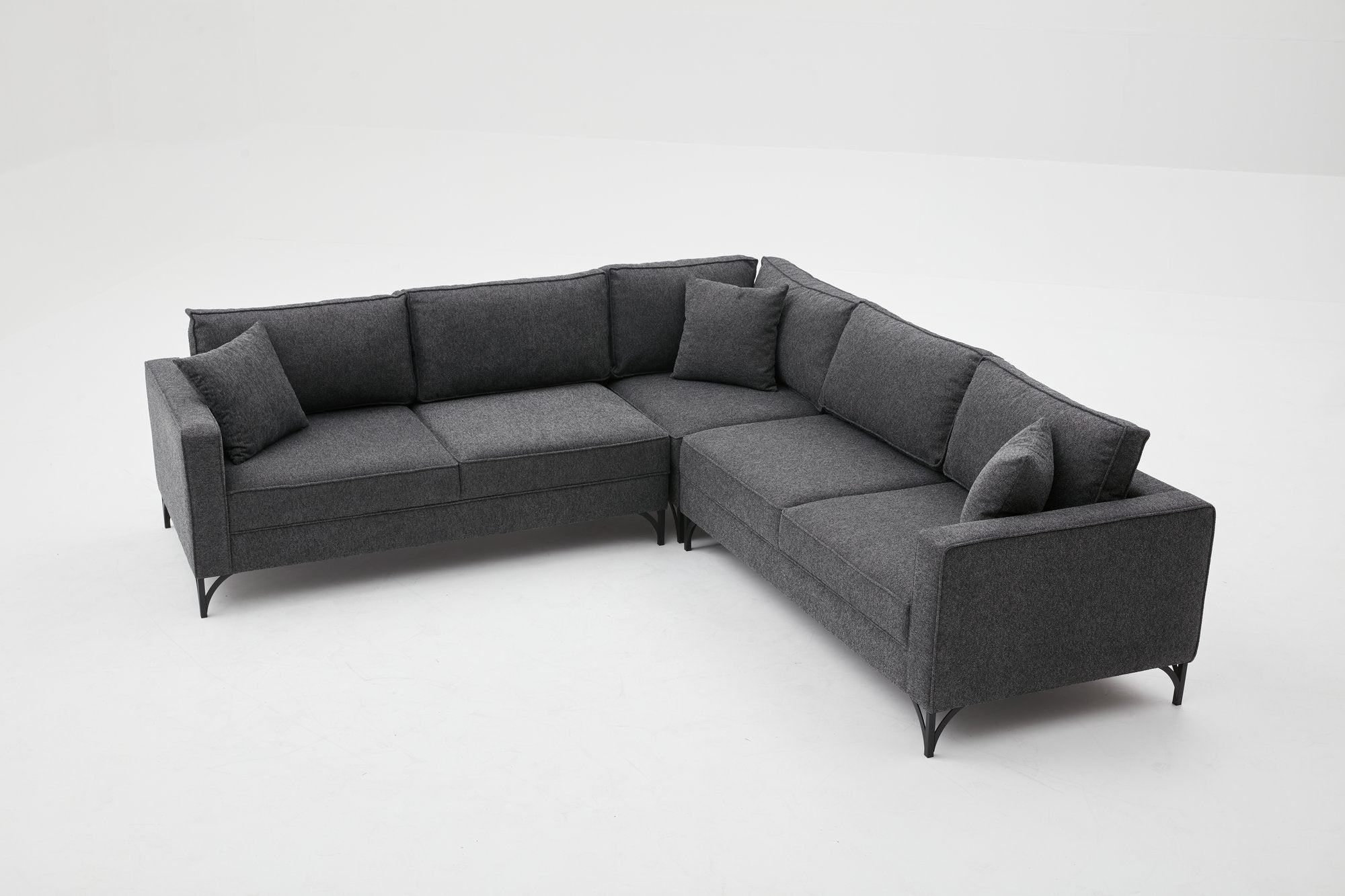 Ecksofa Symmetrisch, 4-Sitzer, aus Stoff, Berlin Anthrazit (3)