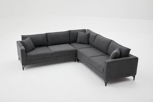 Ecksofa Symmetrisch, 4-Sitzer, aus Stoff, Berlin Anthrazit (3)