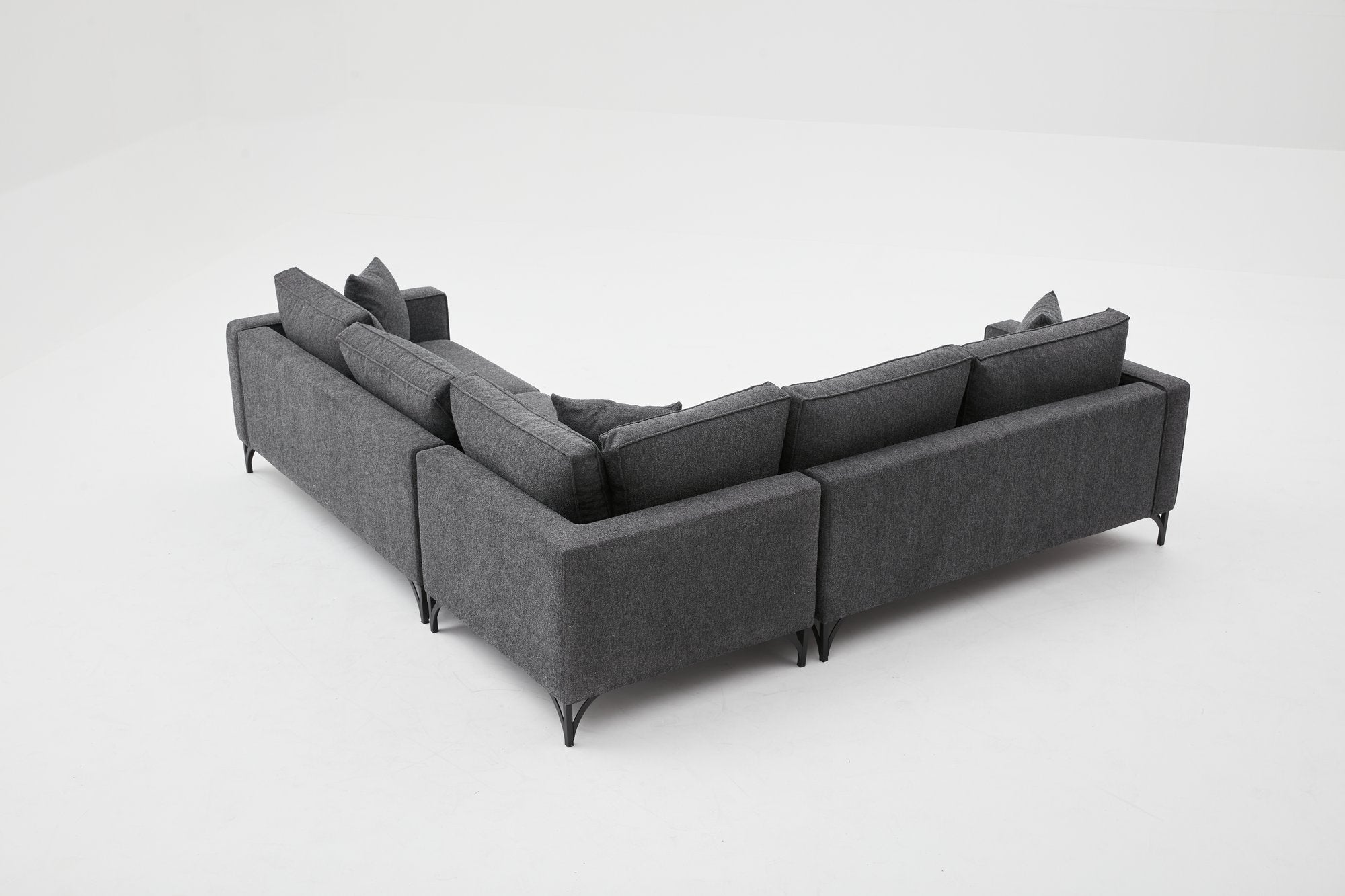 Ecksofa Symmetrisch, 4-Sitzer, aus Stoff, Berlin Anthrazit (4)