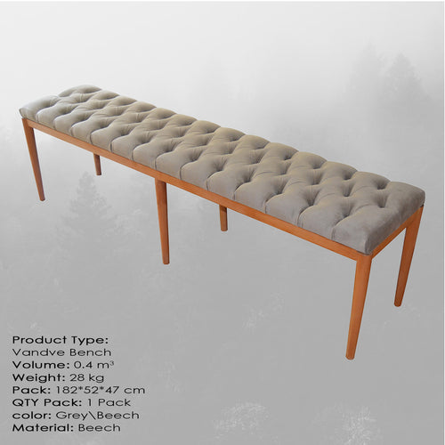 Polsterbank mit Samtstoff Vandve Grau