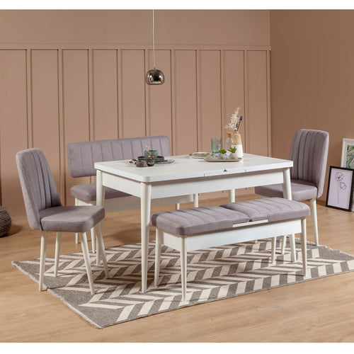 Polsterbank mit Samtstoff Vina Natürlich (1)