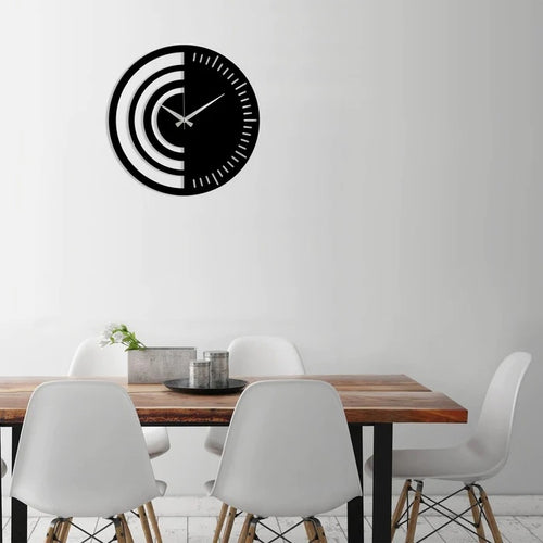 Wanduhre Metal 8 Schwarz (1)