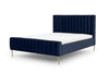 Polsterbett mit Samtstoff Nicole Blau (1)