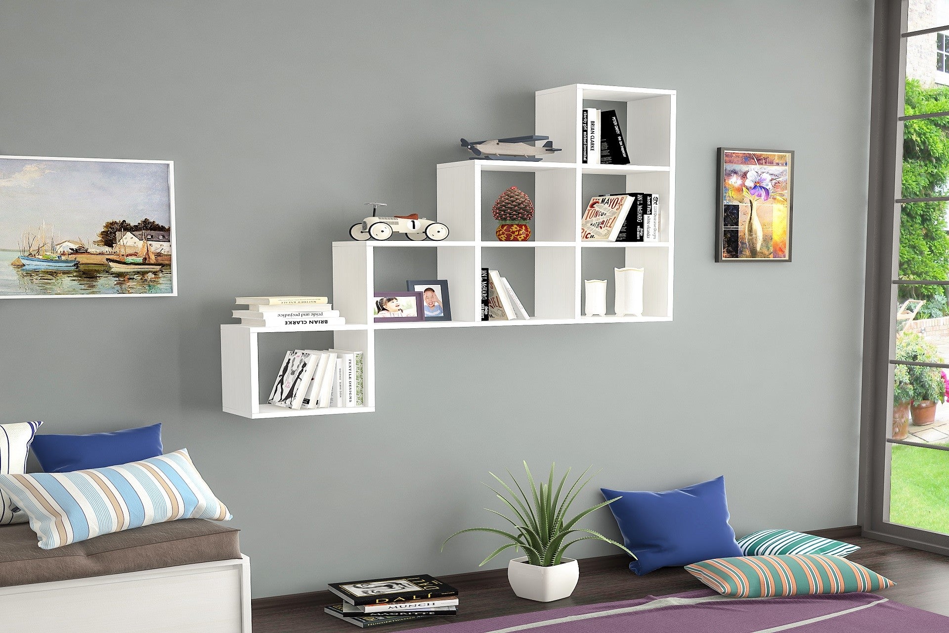 Wandregal Steps Weiß