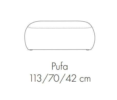Polsterhocker mit Stoff Dionisia Weiß (2)