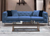 Sofa 3-Sitzer mit Samtstoff, Como Blau