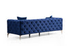 Sofa 3-Sitzer mit Samtstoff, Como Blau (7)