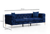 Sofa 3-Sitzer mit Samtstoff, Como Blau (8)