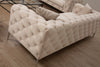 Sofa 2-Sitzer mit Samtstoff, Como Elfenbein (2)