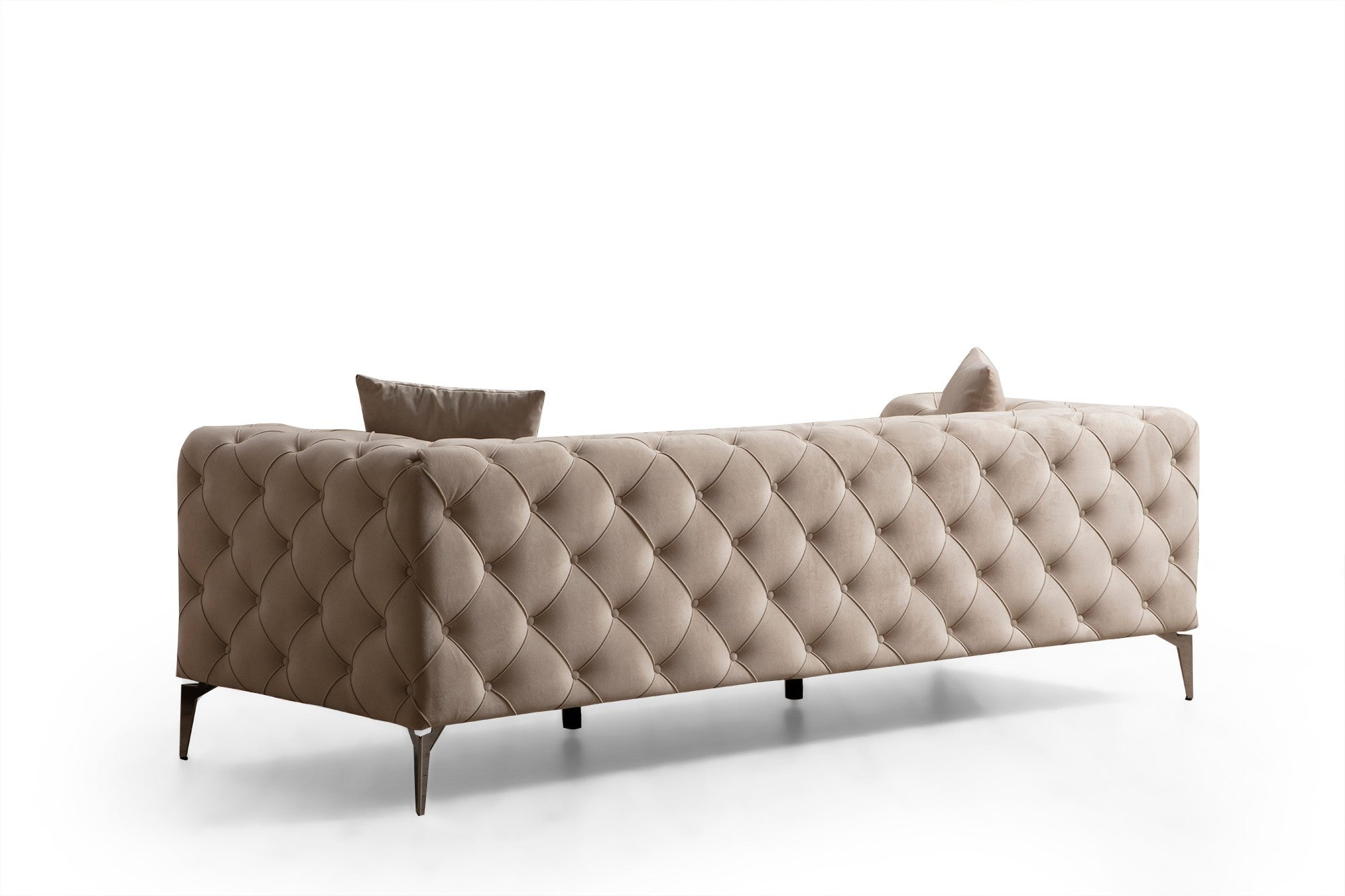 Sofa 3-Sitzer mit Samtstoff, Como Elfenbein (6)