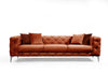 Sofa 3-Sitzer mit Samtstoff, Como Orange (2)