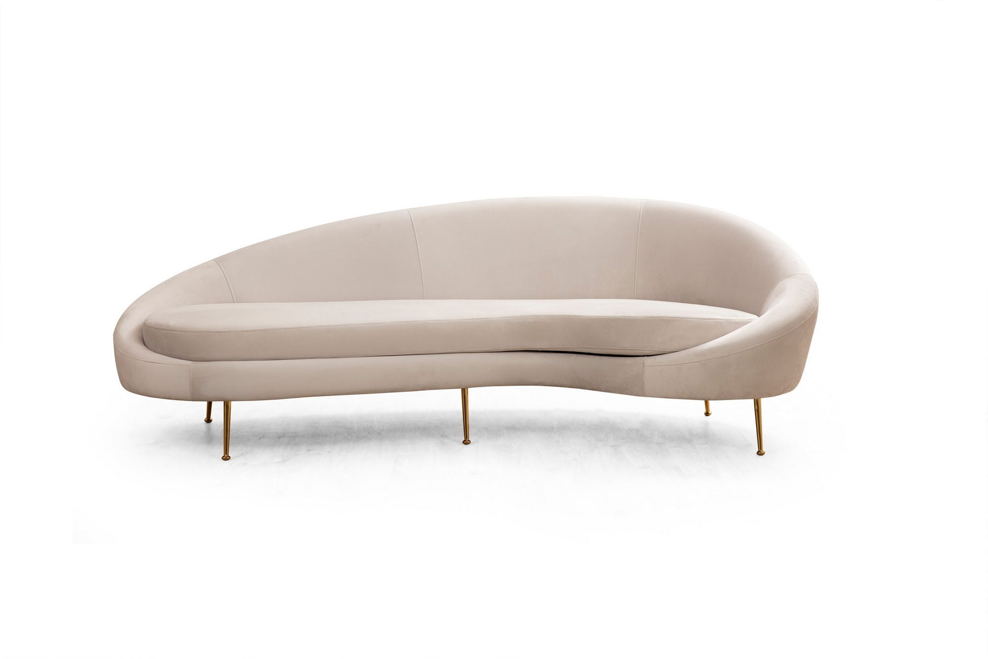 Sofa 3-Sitzer mit Samtstoff, Eses I Beige (3)