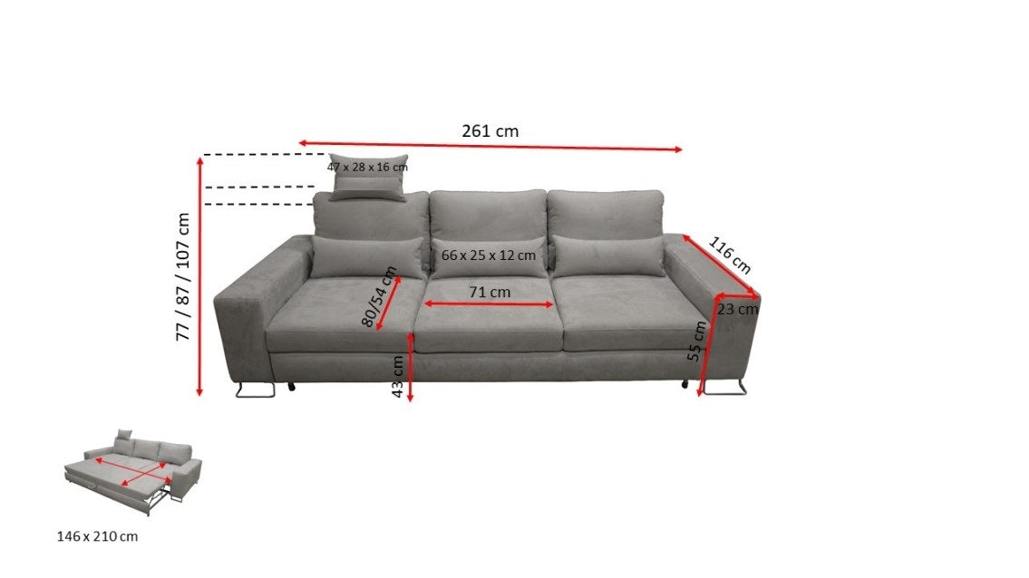 Schlafsofa 3-Sitzer Aster Grün (4)