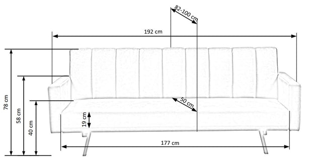 Schlafsofa 3-Sitzer, mit Samtstoff Armin Grün (9)