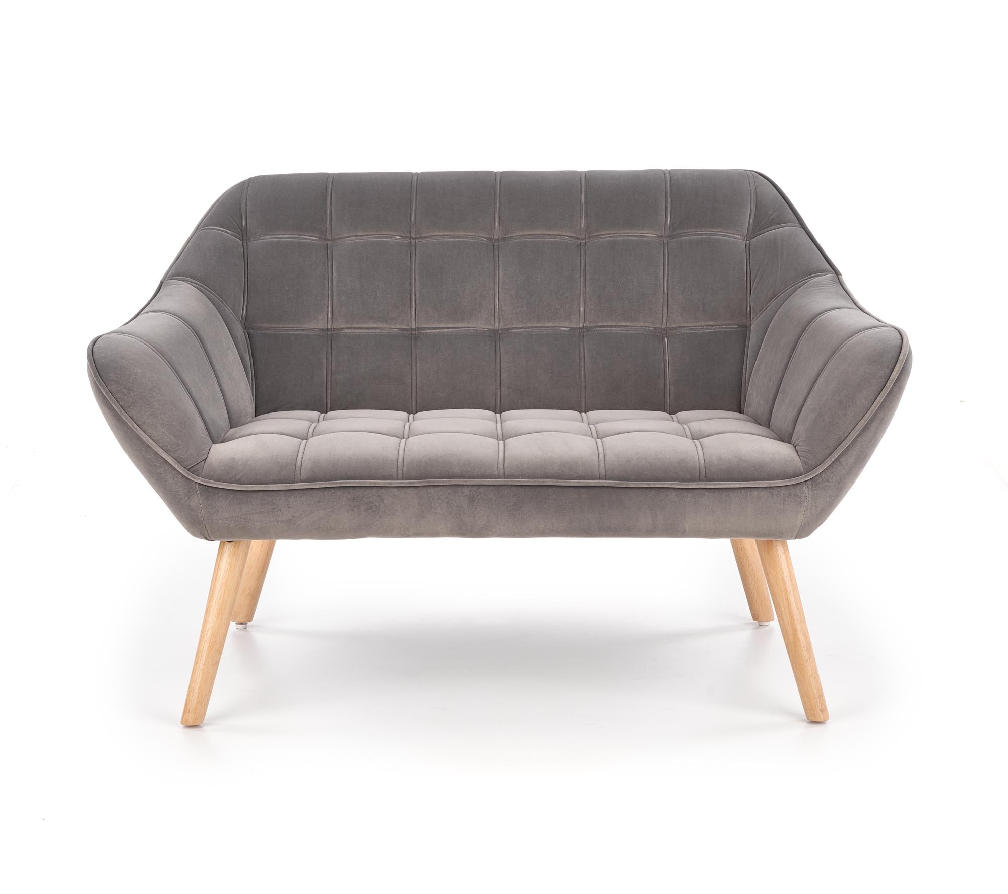 Sofa 2-Sitzer, mit Samtstoff Romulus XL Grau (2)