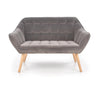 Sofa 2-Sitzer, mit Samtstoff Romulus XL Grau (2)