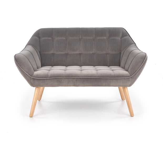 Sofa 2-Sitzer, mit Samtstoff Romulus XL Grau (2)