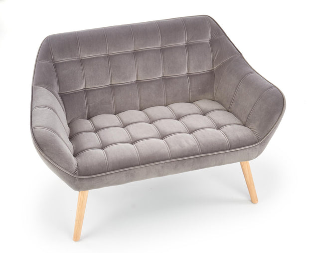 Sofa 2-Sitzer, mit Samtstoff Romulus XL Grau (6)