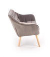 Sofa 2-Sitzer, mit Samtstoff Romulus XL Grau (3)