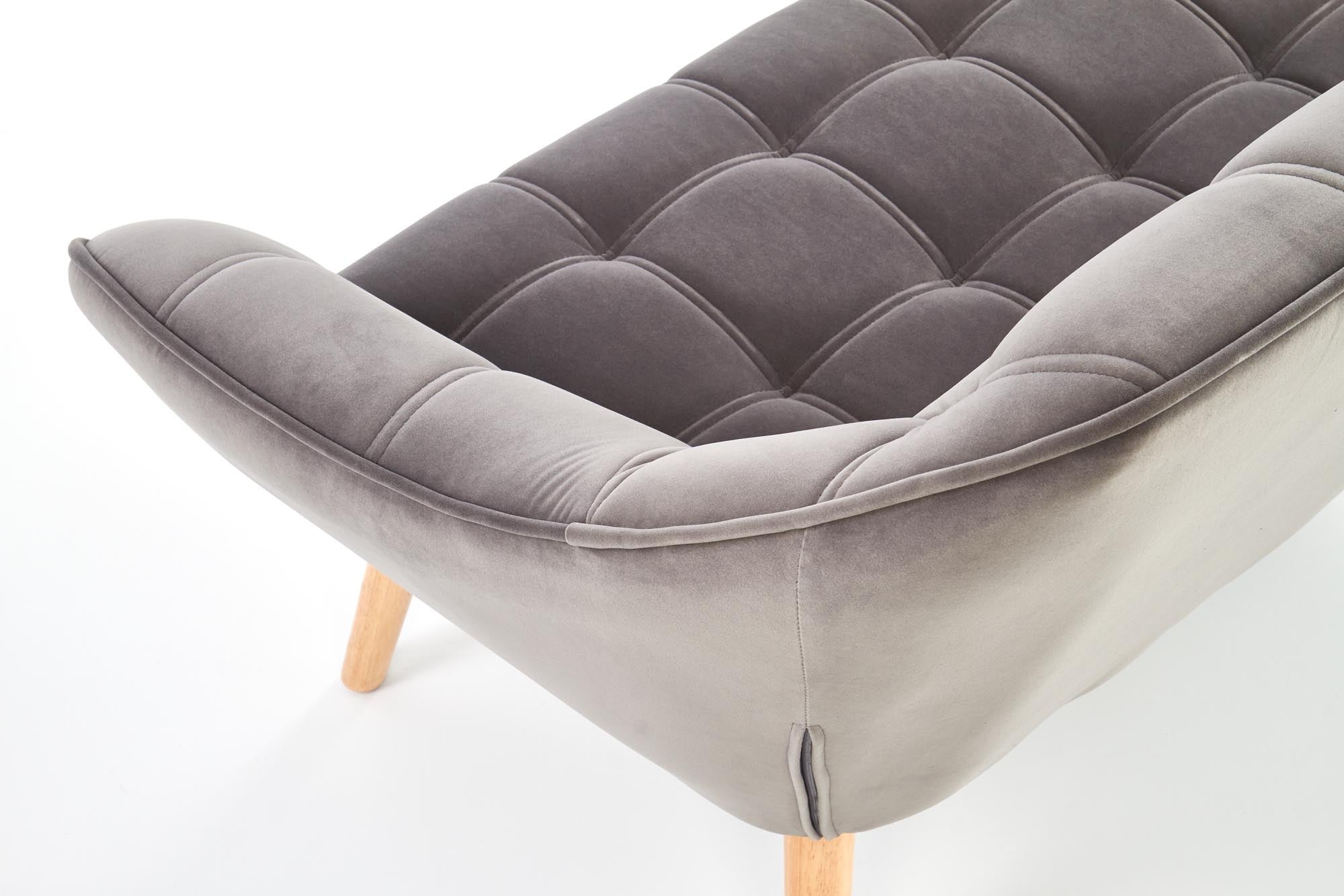 Sofa 2-Sitzer, mit Samtstoff Romulus XL Grau (7)
