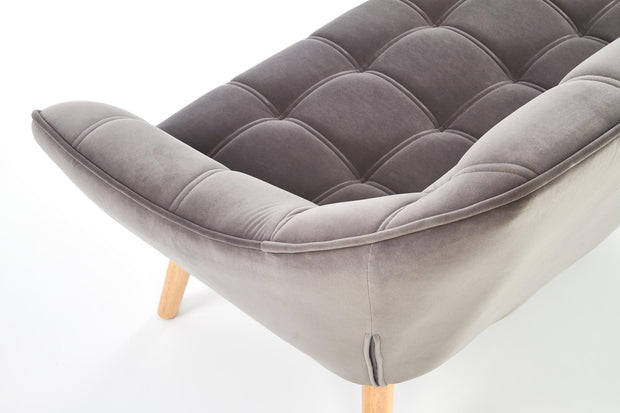 Sofa 2-Sitzer, mit Samtstoff Romulus XL Grau (7)