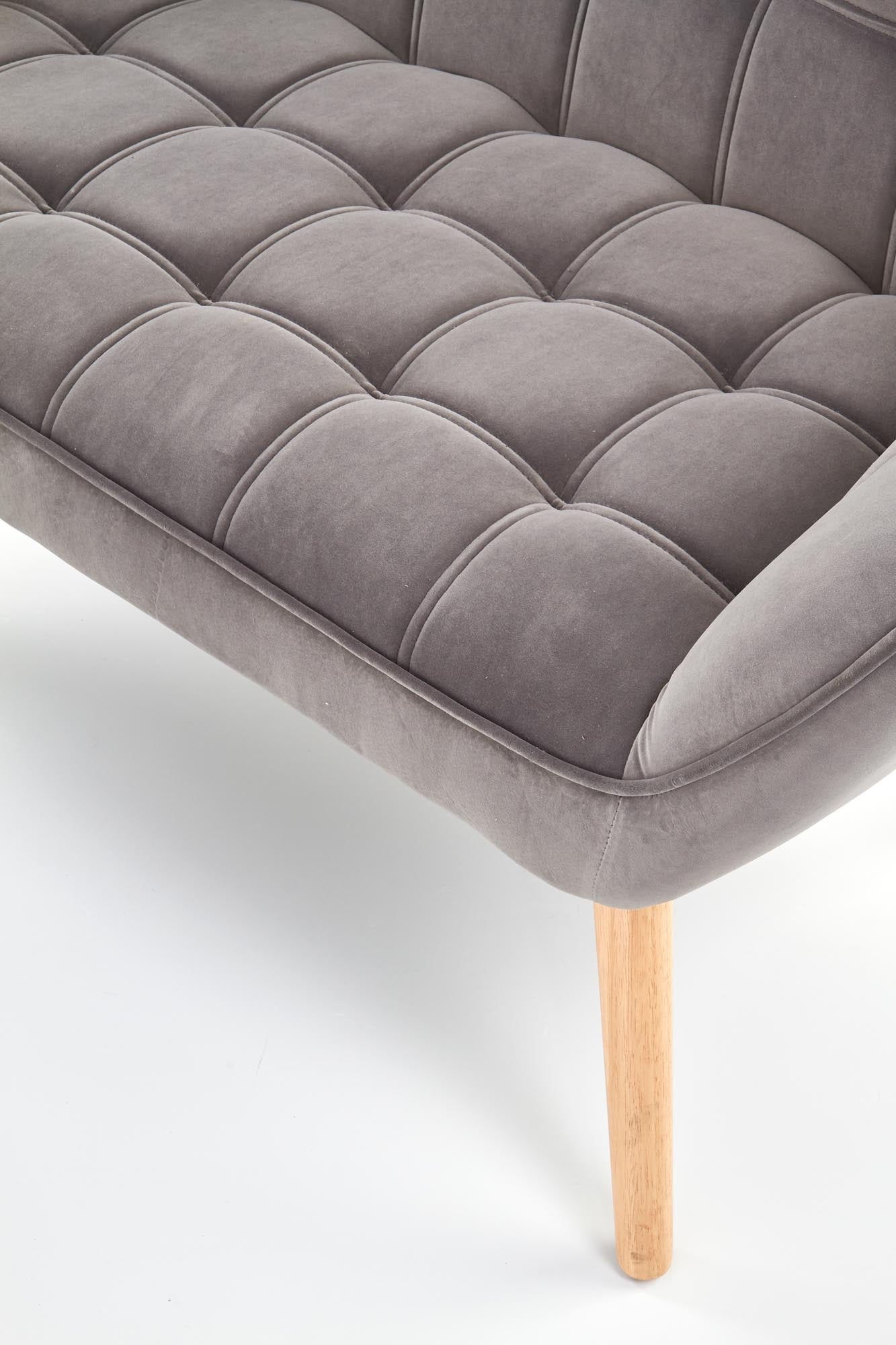 Sofa 2-Sitzer, mit Samtstoff Romulus XL Grau (8)