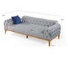 Sofa aus Samtstoff, 3-Sitzer, Elena Creme (4)