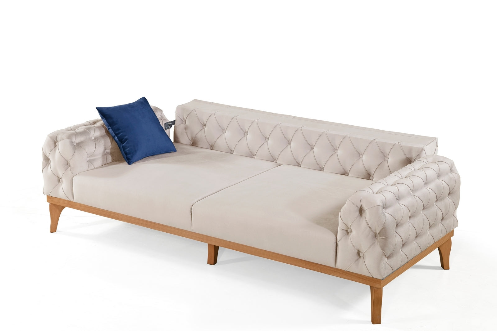 Sofa aus Samtstoff, 3-Sitzer, Elena Creme (3)