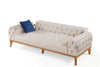 Sofa aus Samtstoff, 3-Sitzer, Elena Creme (3)