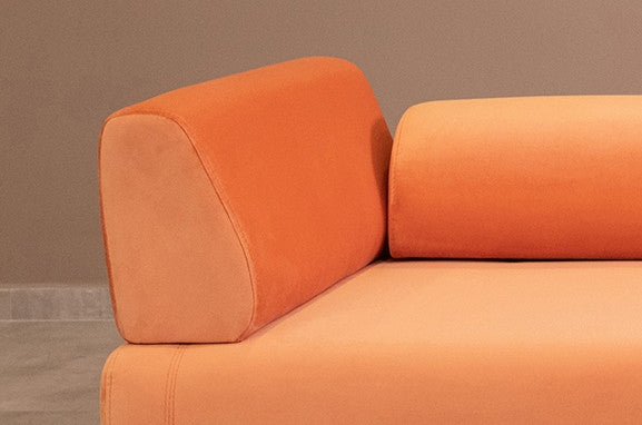Sofa 3-Sitzer mit Samtstoff, Infinity Orange (1)