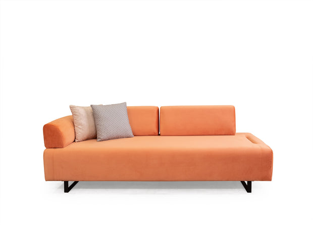 Sofa 3-Sitzer mit Samtstoff, Infinity Orange (4)