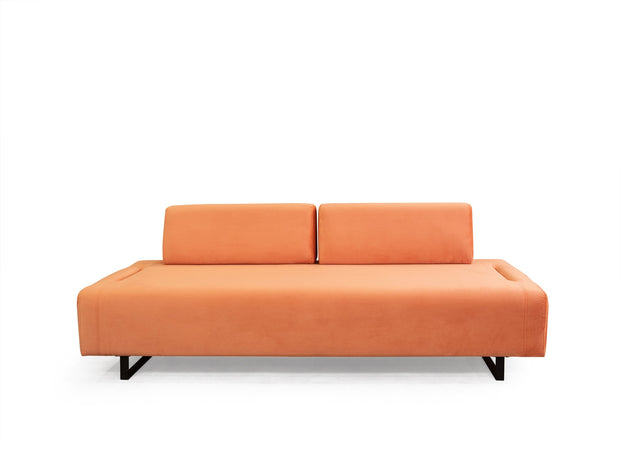 Sofa 3-Sitzer mit Samtstoff, Infinity Orange (5)