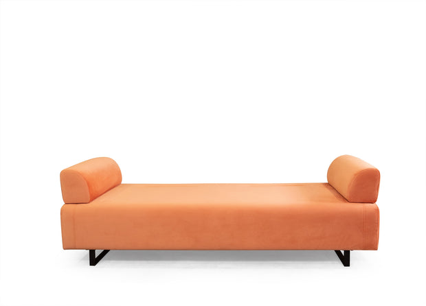 Sofa 3-Sitzer mit Samtstoff, Infinity Orange (6)